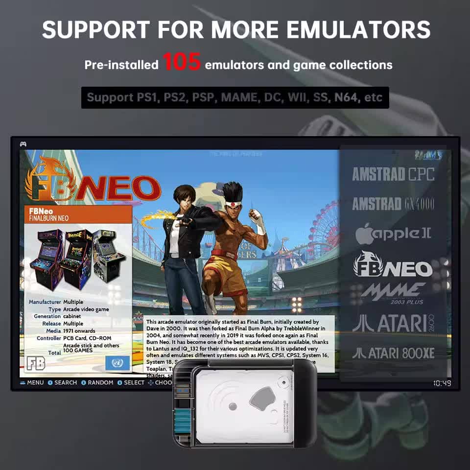 Retrobat 2T Taşınabilir Oyun Merkezi: 100,000+ Klasik Oyun ve PSP, PS1 ...