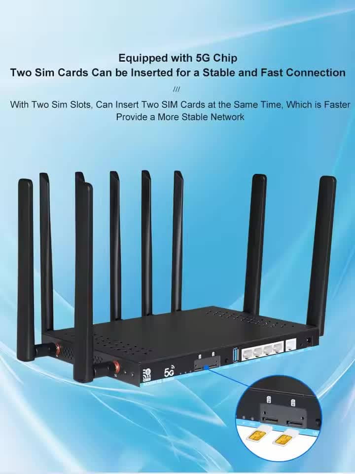 ZBT 5G Dual SIM WiFi 6 Router - 3000Mbps, OpenWrt, 1GB DDR4, 4 LAN ...